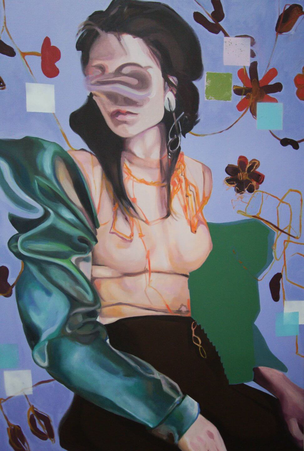 Galerie Benjamin Eck München Nathalie Pirotte, Interralated, 2017, Oils on canvas, 100 x 69 cm