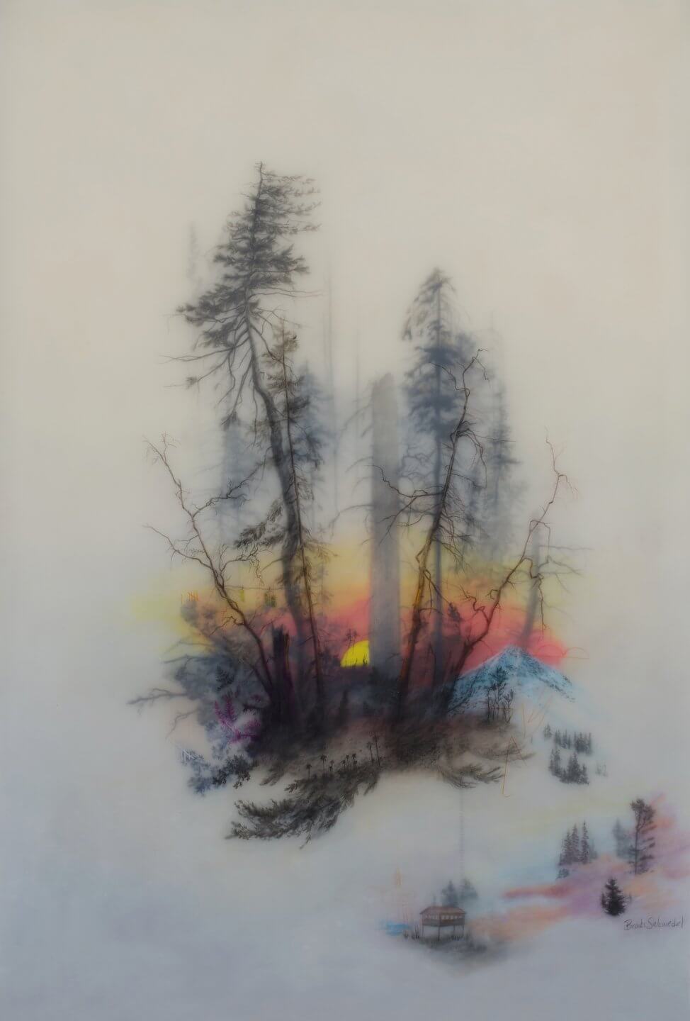 Galerie Benjamin Eck München mixed media (graphite, colored pencil, acrylic, mylar, resin, on panel