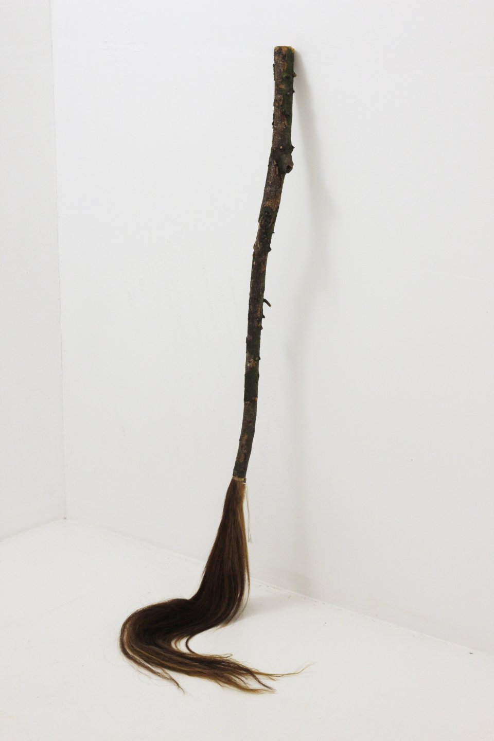 Galerie Benjamin Eck München ZSOFIA KOLLAR 'Enslaved', horse hair, wood, cotton rope, 180cm x 18cm x 12cm, 2017